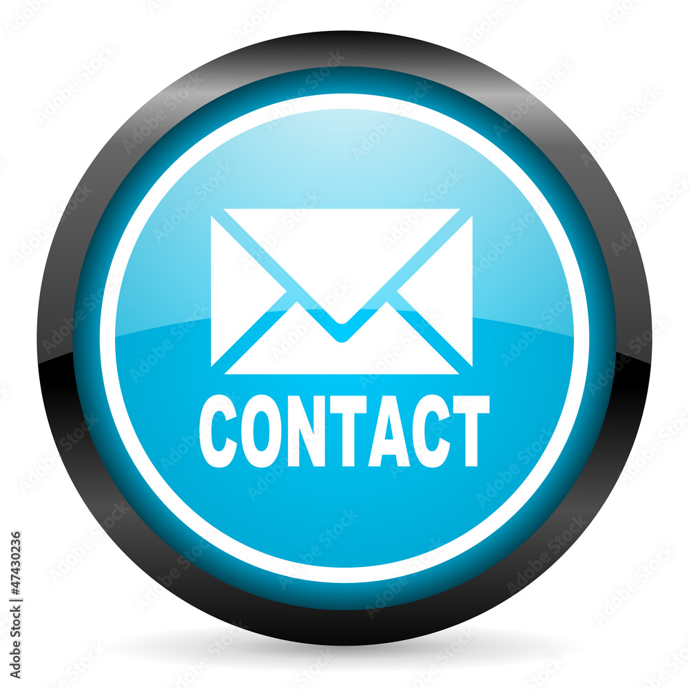 contact blue glossy circle icon on white background contact blue glossy circle icon on white background