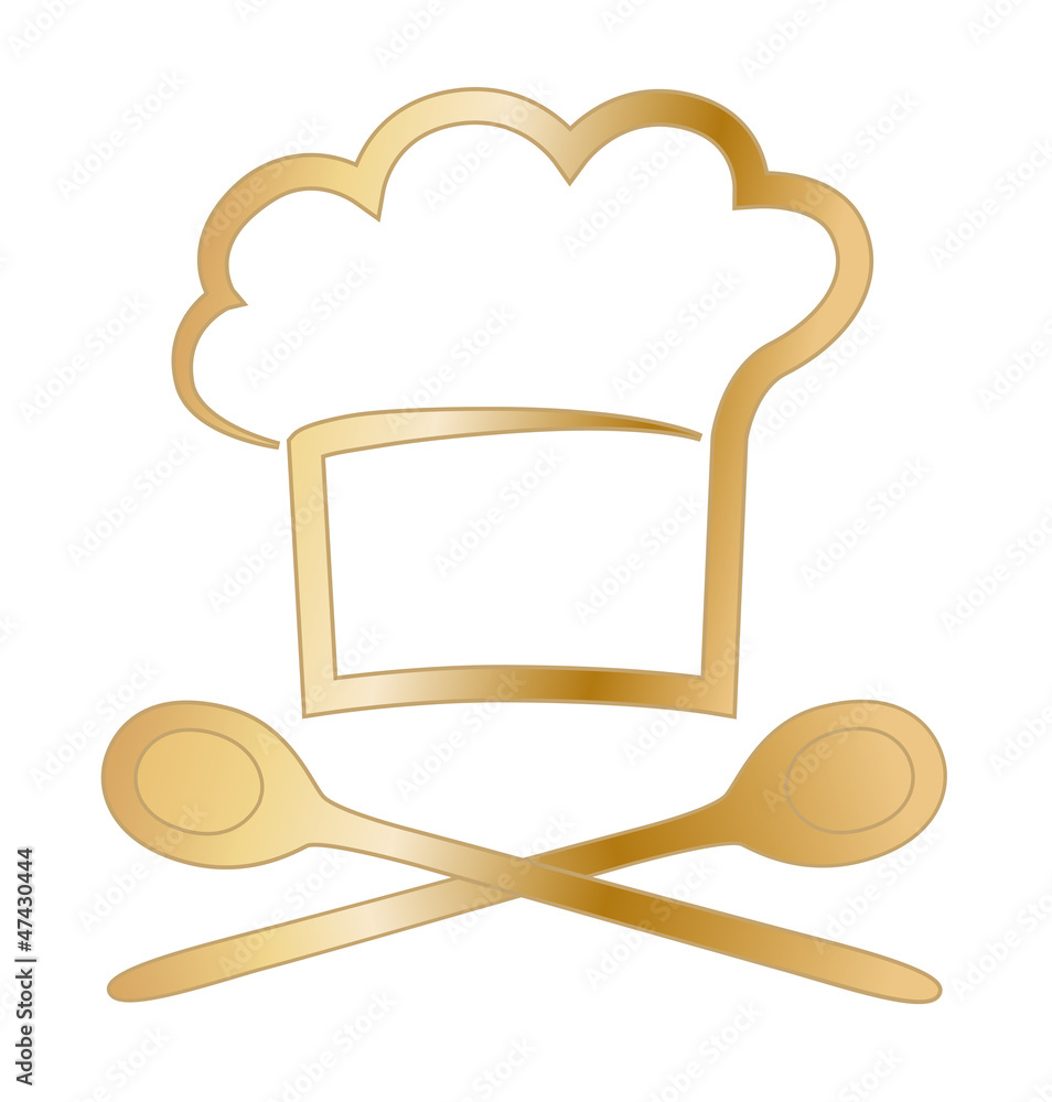 Küche - Goldsymbole - Kochlöffel Stock-Vektorgrafik | Adobe Stock
