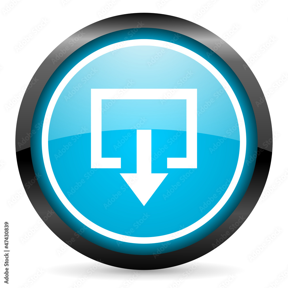 exit blue glossy circle icon on white background exit blue glossy circle icon on white background
