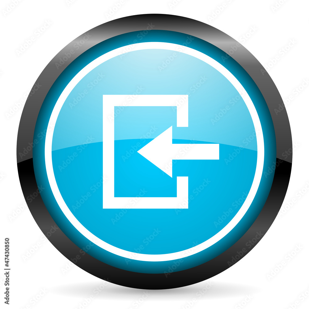 enter blue glossy circle icon on white background enter blue glossy circle icon on white background