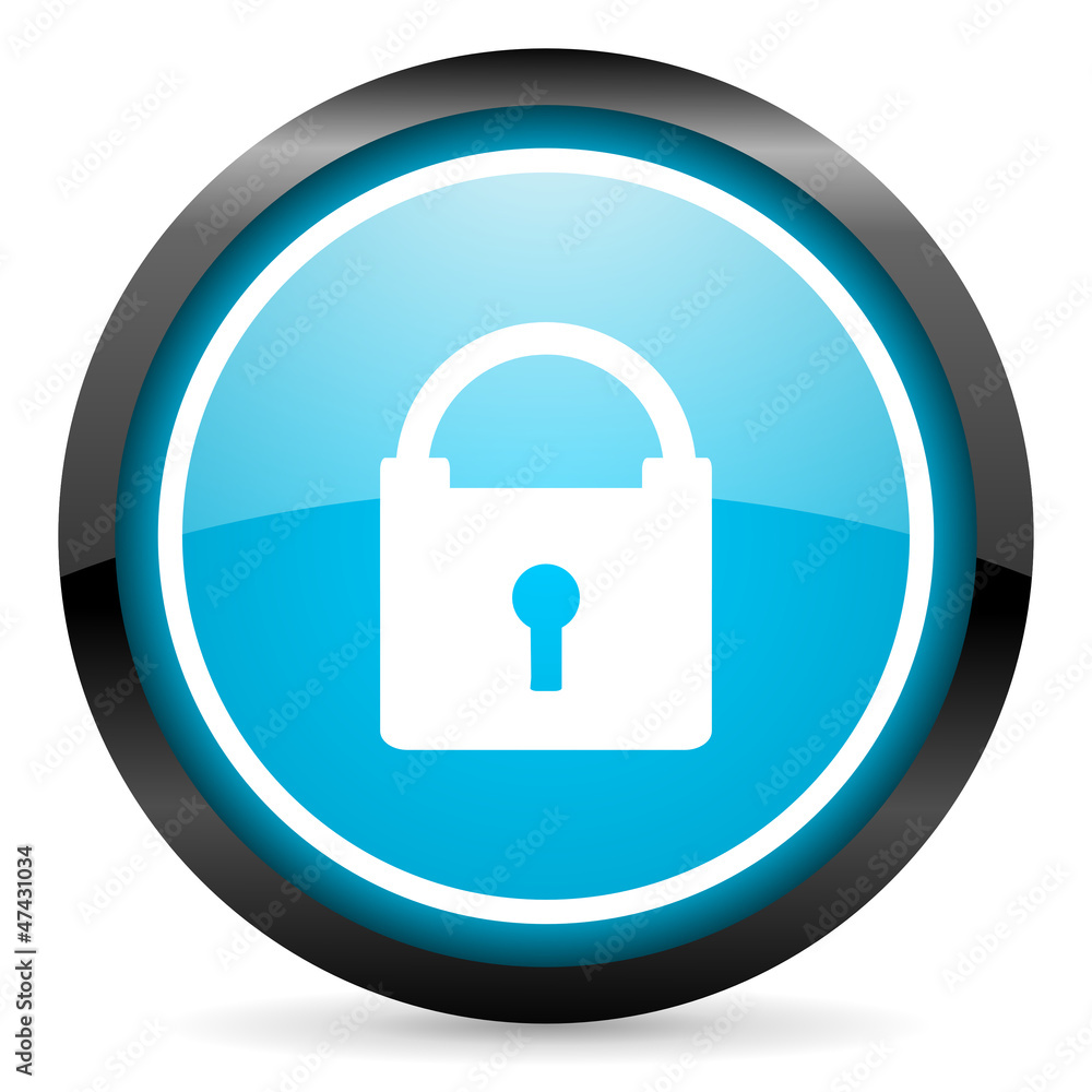 protect blue glossy circle icon on white background protect blue glossy circle icon on white background