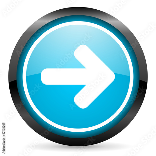 Free Download arrow right blue glossy circle icon on white background - GFXLoad