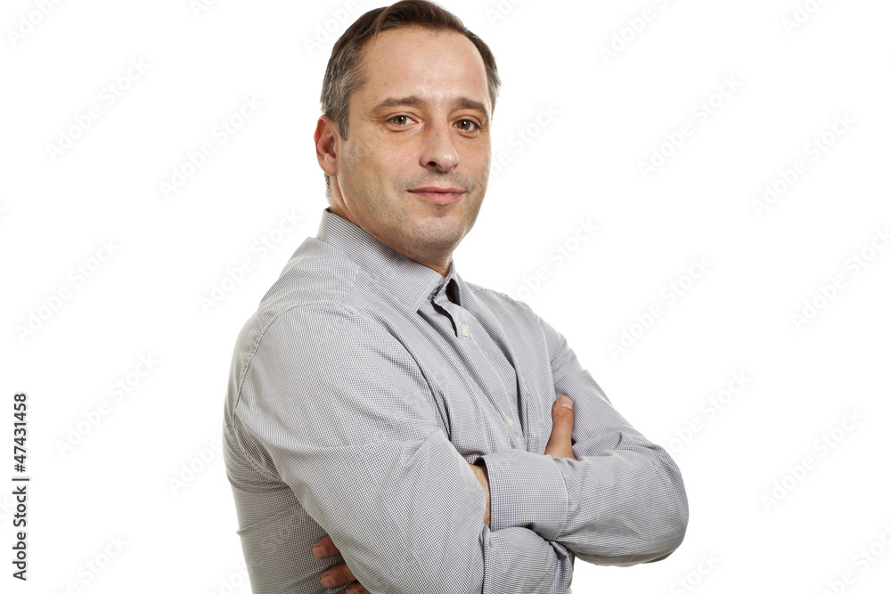portrait of adult man, isolated on white background portrait of adult man, isolated on white background