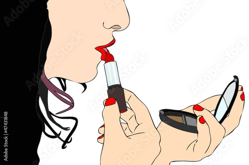 Donna al trucco