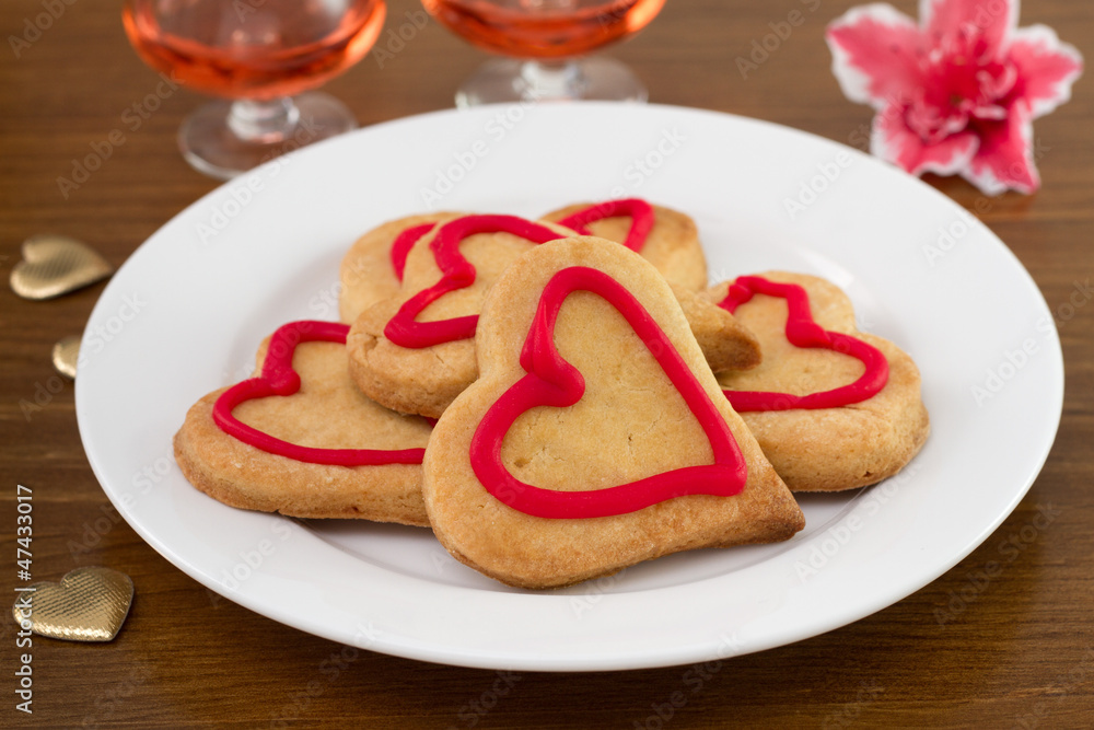 cookies heart with pink wine cookies heart with pink wine