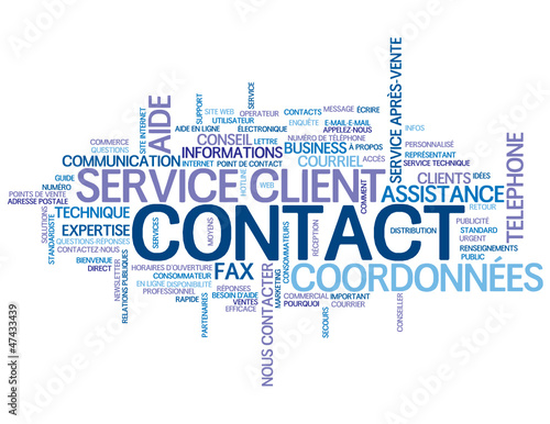 Nuage de Tags "CONTACT" (service clients nous coordonnées aide)