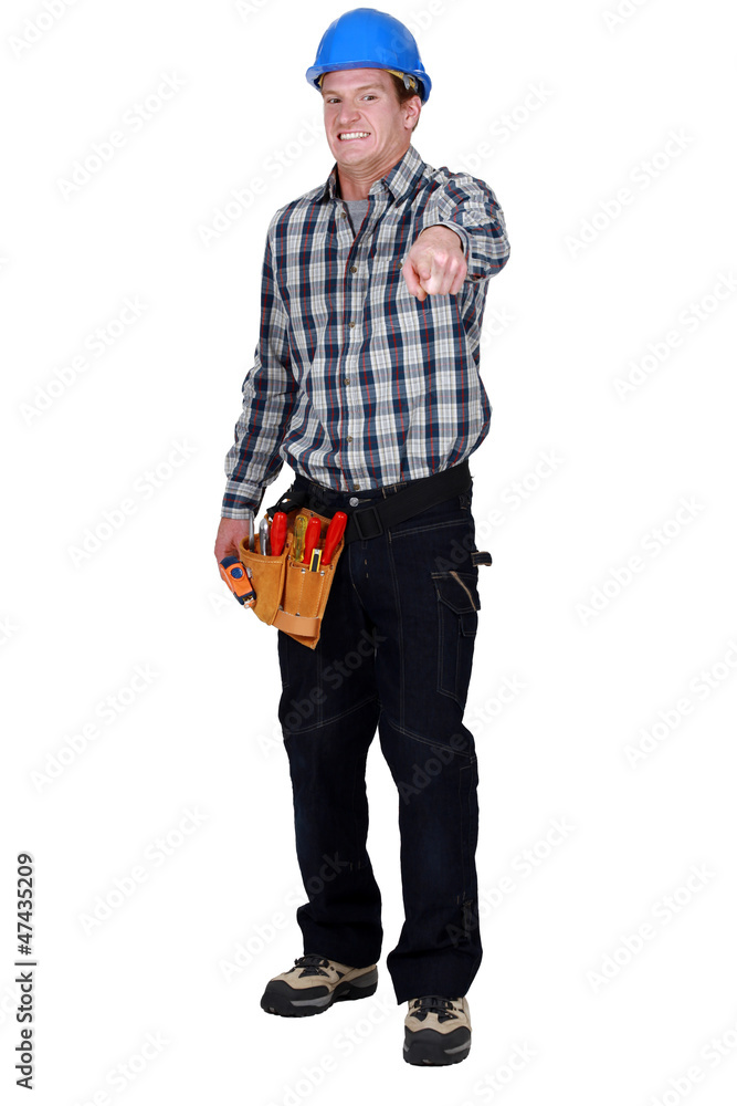 Handyman pointing Handyman pointing