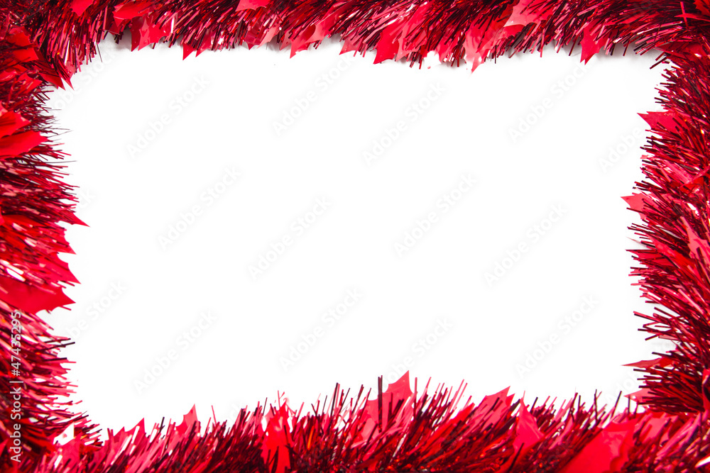 Frame from red tinsel