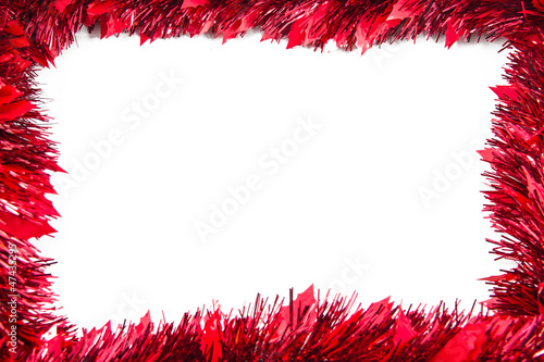 Obraz na płótnie Frame from red tinsel w salonie