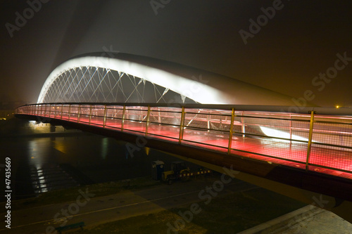 Modern footbridge Bernatka,Krakow, Poland, Europe