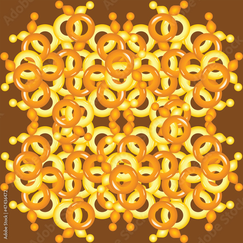 Colorful wallpaper from beads on brown background