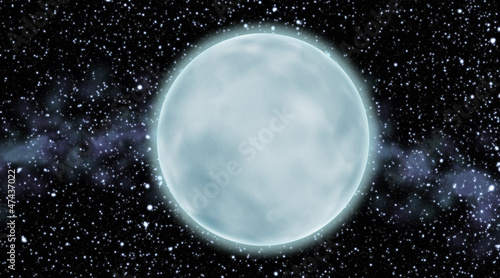 White planet in space