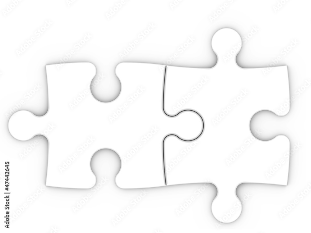 isolated two puzzle pieces with clipping path isolated two puzzle pieces with clipping path