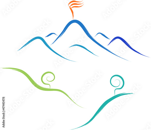 abstract sketch of mountain vector logo