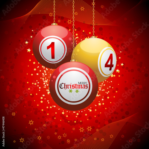 Bingo ball Christmas background red