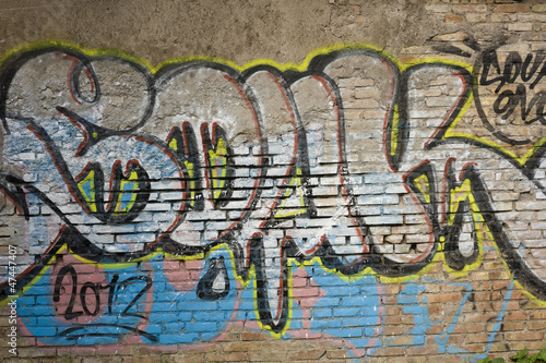Colorful graffiti drawing