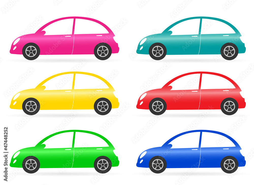 set of colorful isolated retro car set of colorful isolated retro car