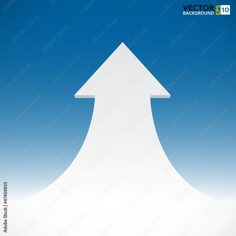 Fototapeta premium Abstract 3D arrow on blue sky background.