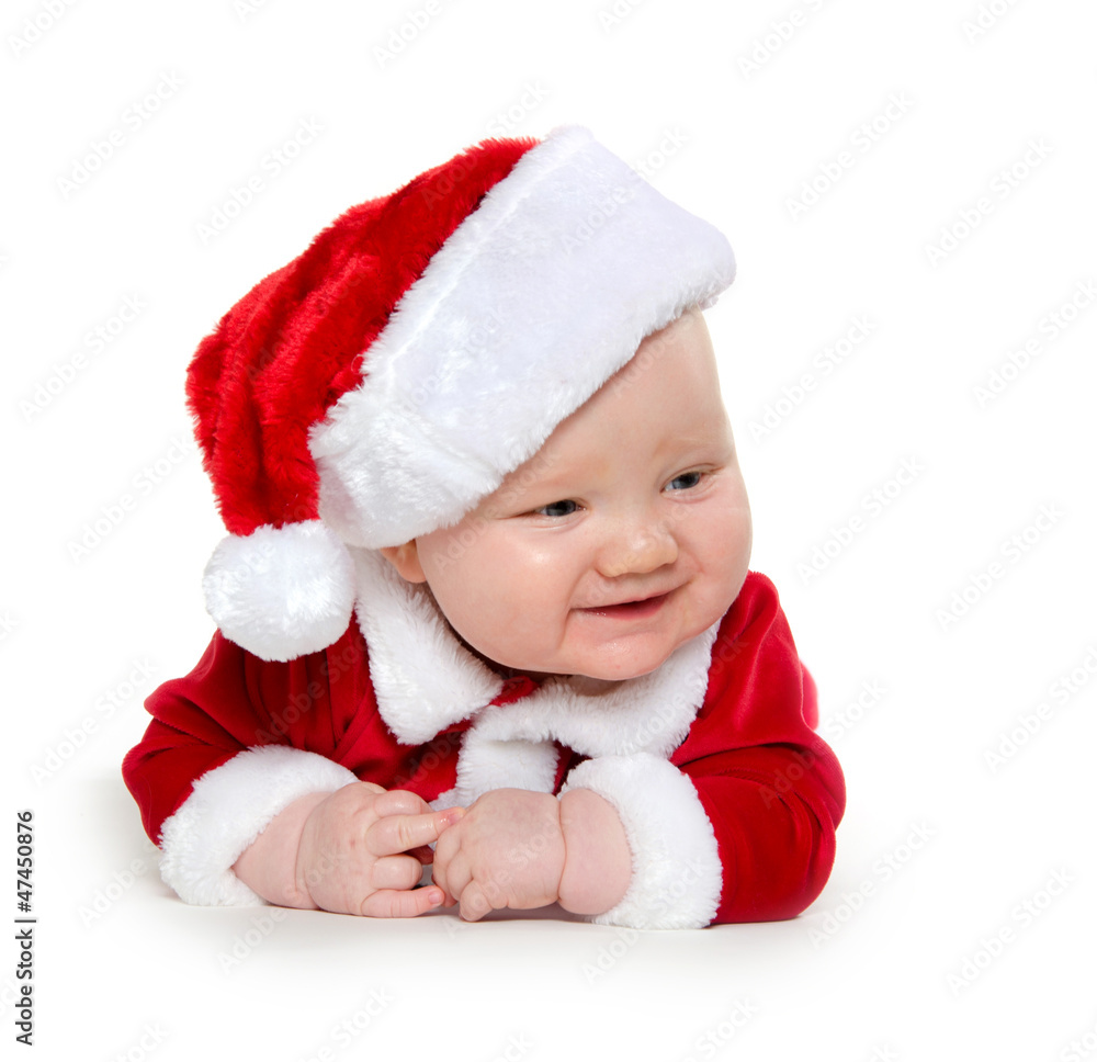 Seven-month-old baby in Santa Claus outfit Seven-month-old baby in Santa Claus outfit