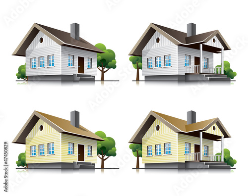 Family houses cartoon icons. EPS10 vector file.