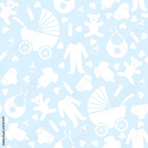 Seamless Blue Baby Background