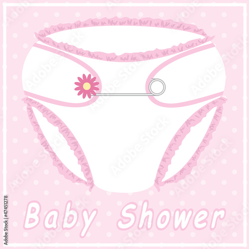 Baby shower card with nappy