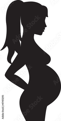 Silhouette of the pregnant woman
