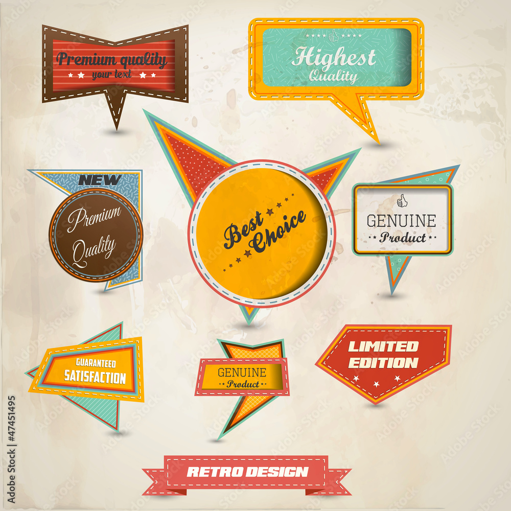 Retro speech bubbles collection. Vector