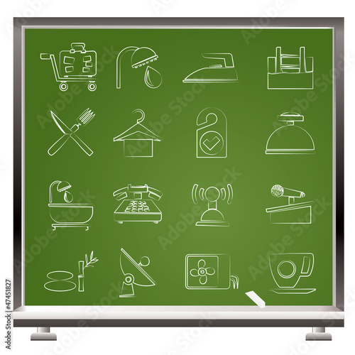 Hotel and motel icons - Vector icon Set