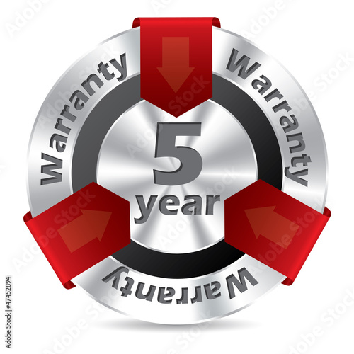 5 year warranty badge design