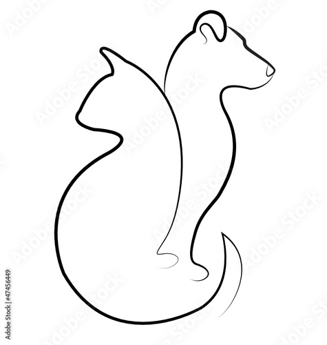 Cat and dog logo vector