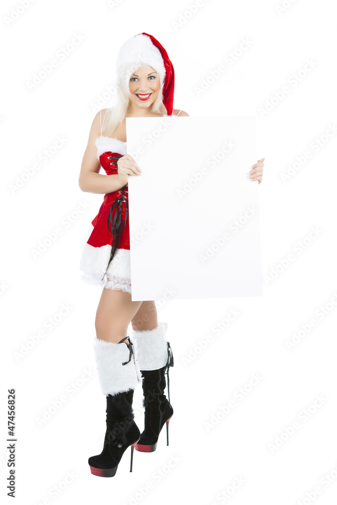 junge sexy blone Frau im Weihnachtskostüm freigestellt Stock Photo | Adobe  Stock