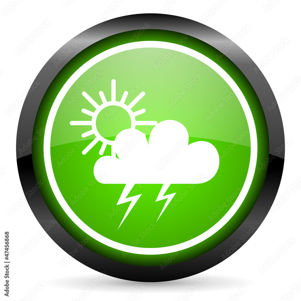 weather green glossy icon on white background weather green glossy icon on white background