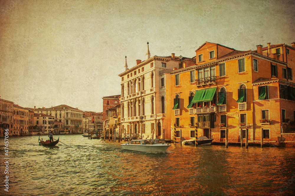 Fototapeta premium Vintage image of Grand Canal, Venice