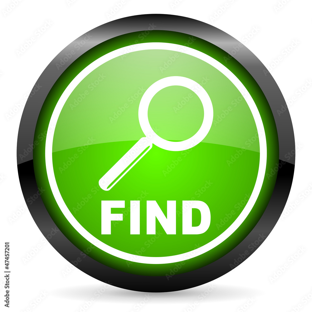 find green glossy icon on white background find green glossy icon on white background