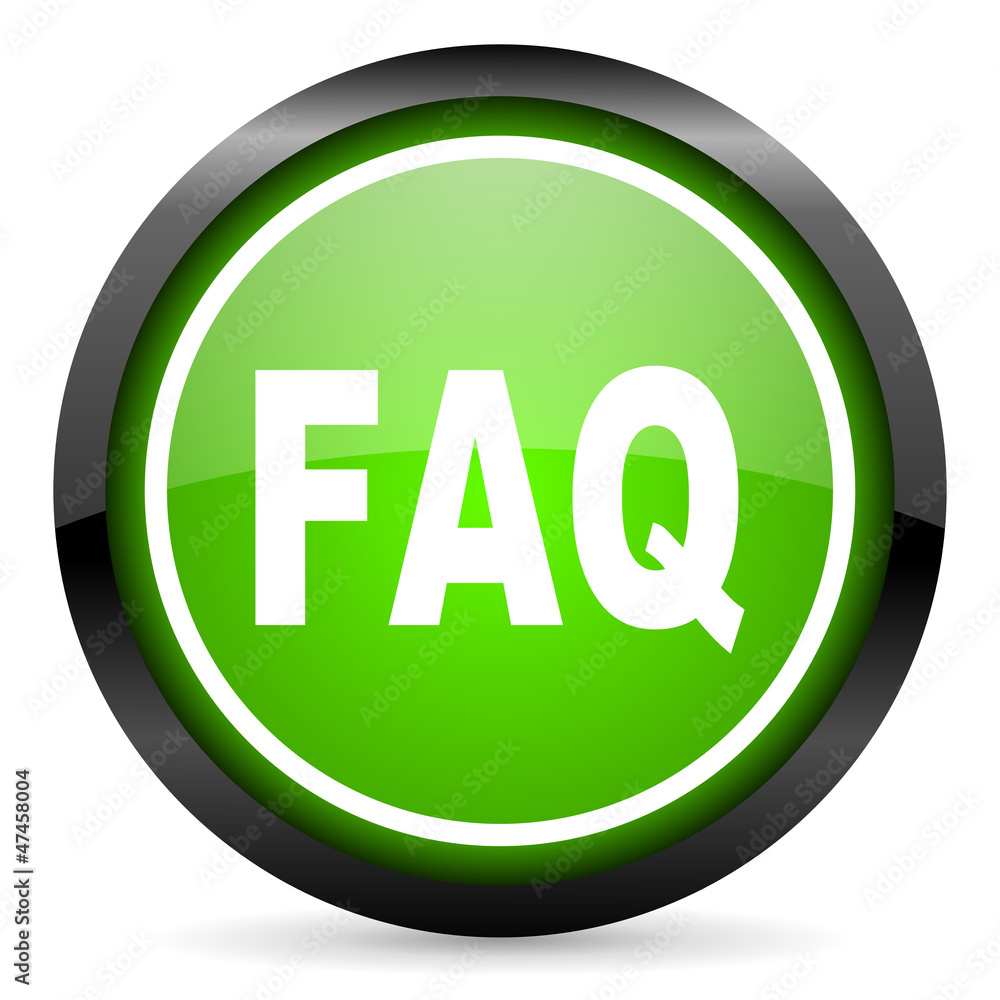 faq green glossy icon on white background faq green glossy icon on white background