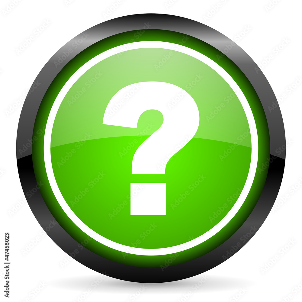 question mark green glossy icon on white background question mark green glossy icon on white background