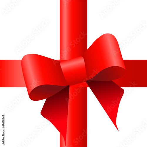 Gift red ribbon and bow