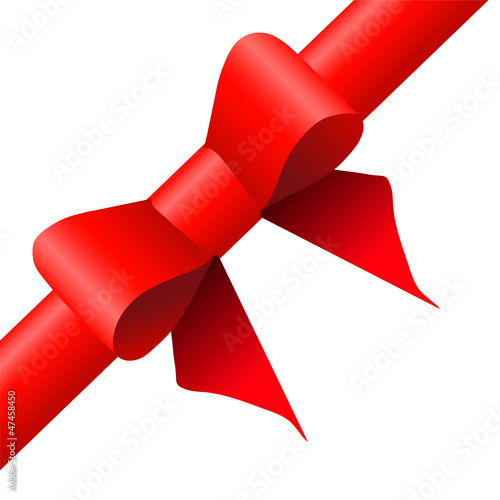 Gift red ribbon and bow