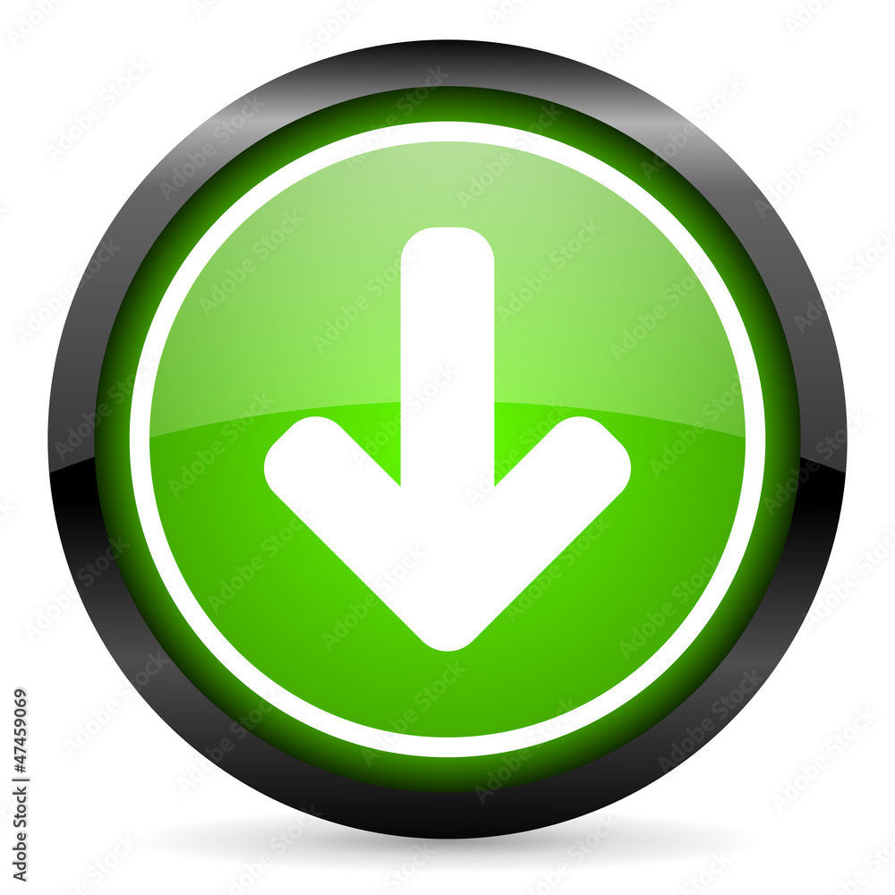 arrow down green glossy icon on white background arrow down green glossy icon on white background