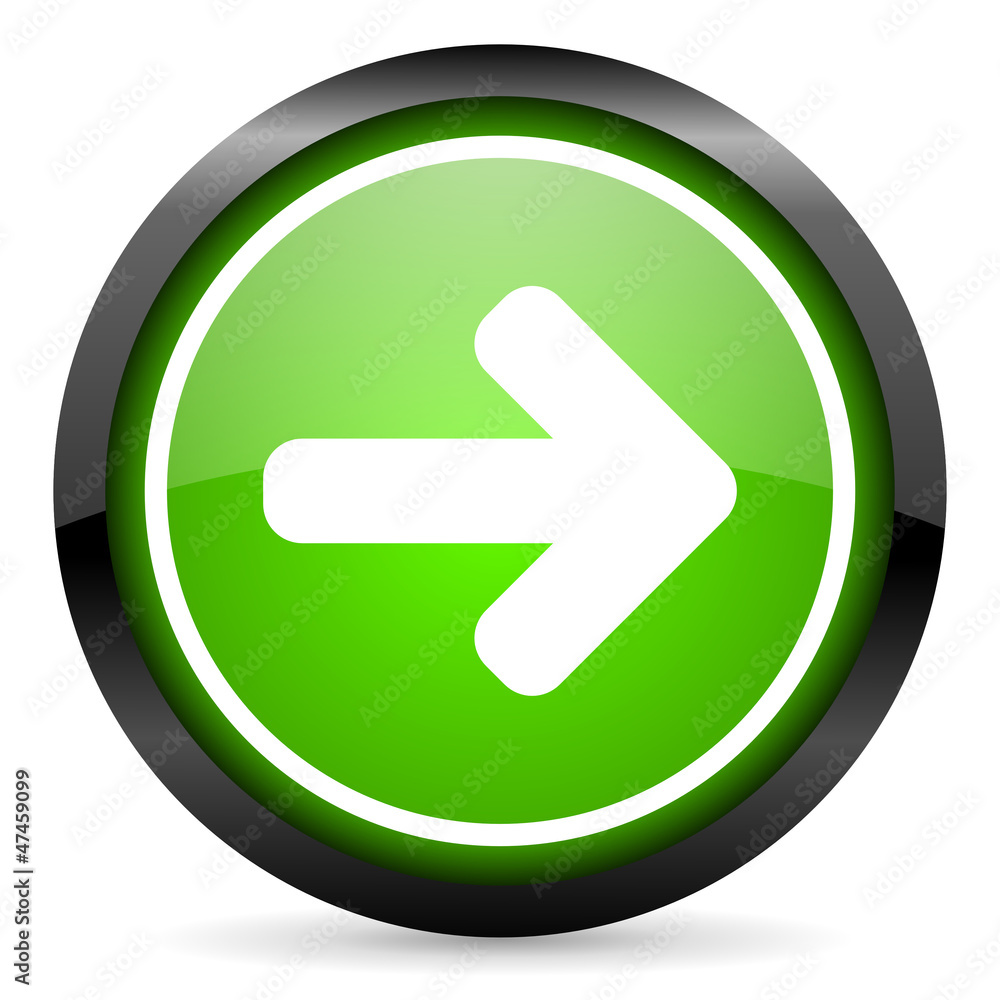 arrow right green glossy icon on white background arrow right green glossy icon on white background