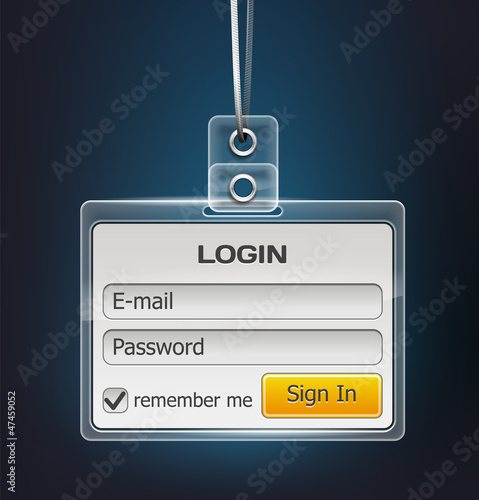 Realistic Badge Log in Form
