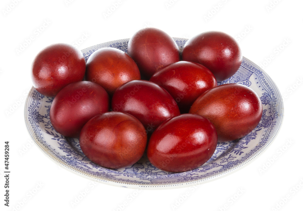 Red Easter eggs Red Easter eggs