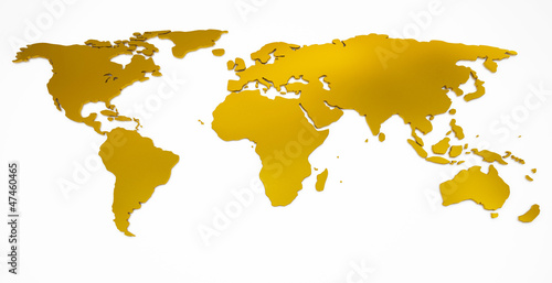 world map golden