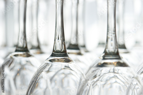 Wine glasses upside down