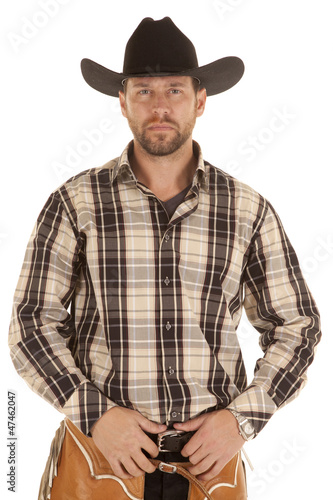 cowboy hold belt black hat