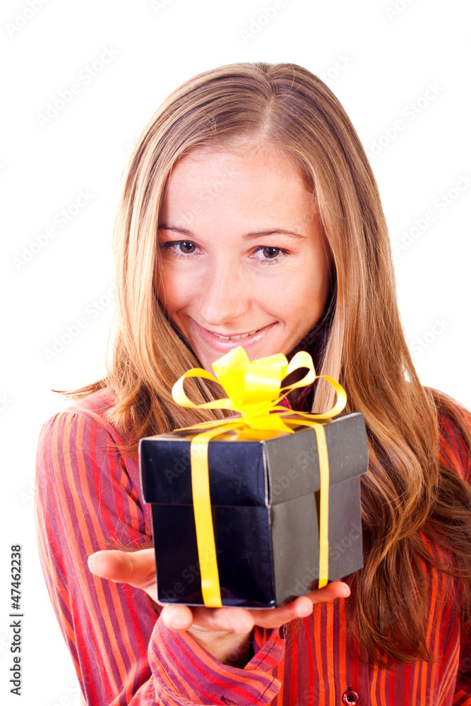 Sweet young girl with christmas presents Sweet young girl with christmas presents