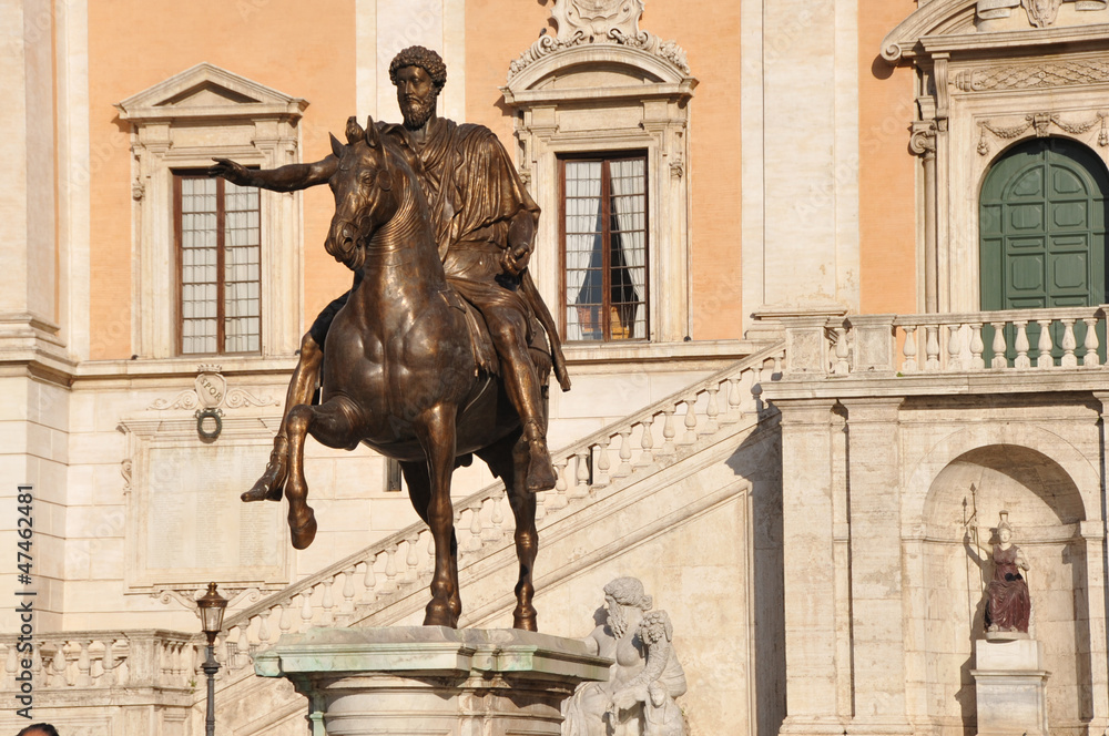 Naklejka premium Mark Aurel, Kapitol, kapitolinischer Hügel, Italien, Rom