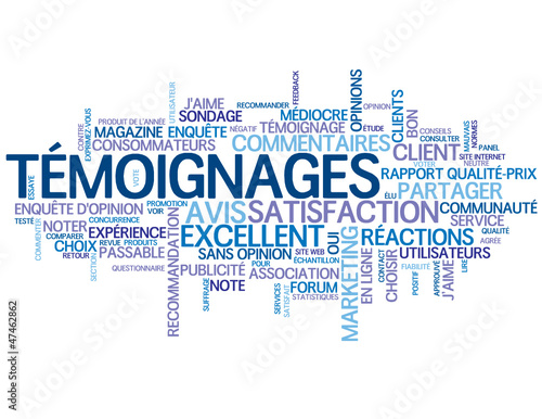 Nuage de Tags "TEMOIGNAGES" (vote avis utilisateurs clients)
