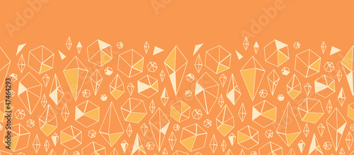Vector abstract geometric chrystals horizontal seamless ornament